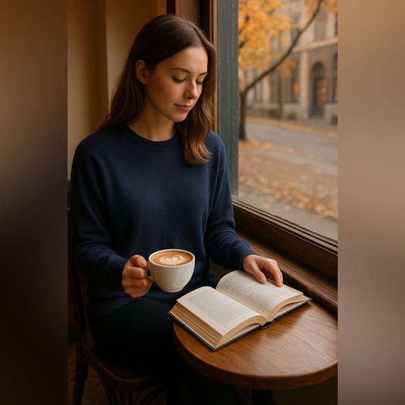 Gap Cotton Cashmere Navy Blue Sweater XL – Unisex Oversized Cozy Classic - Picture 5 of 10